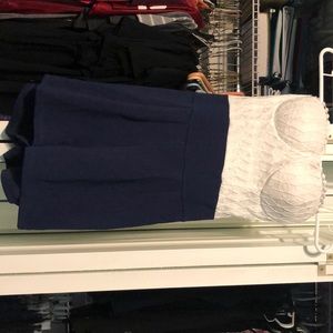 Blue and white romper